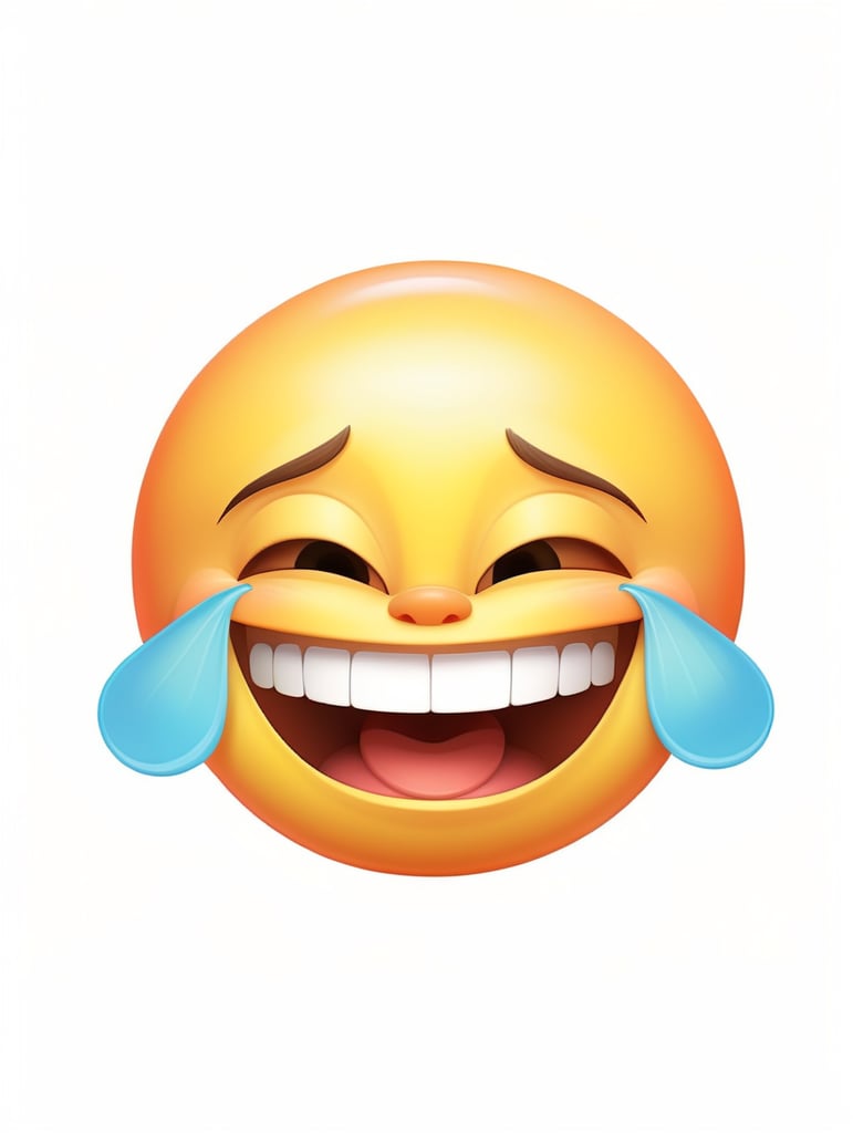 Extreme happiness, laughter emoji as a human