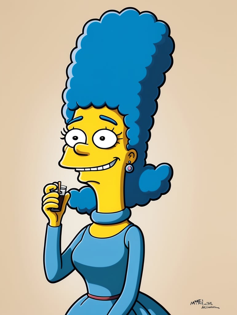 Marge Simpson drawn by Matt Groening