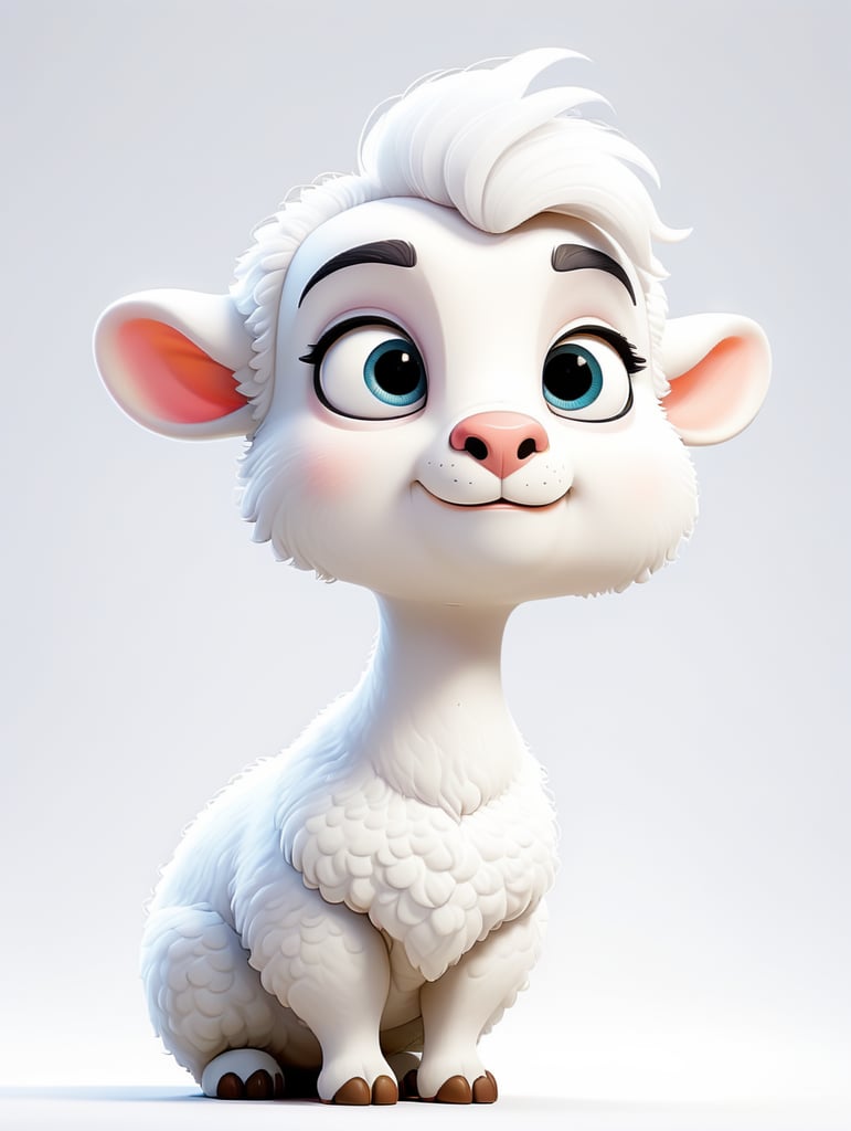 Cartoon of a cute sheep on a white background