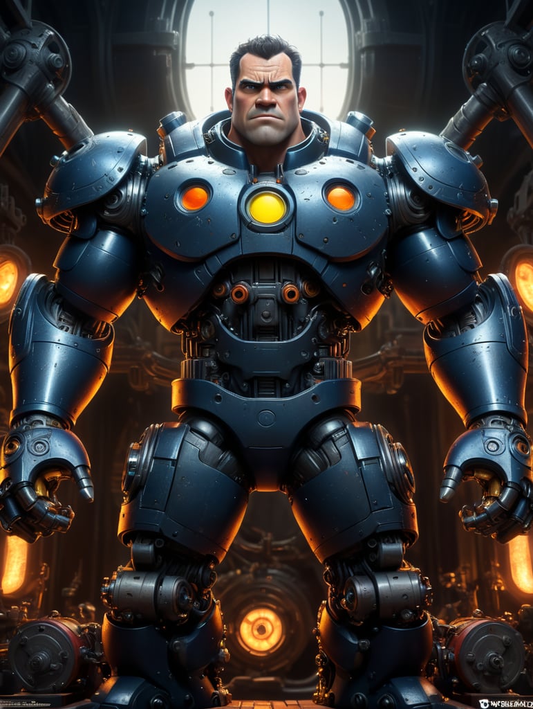 Disney Pixar style mechanic with spread arms