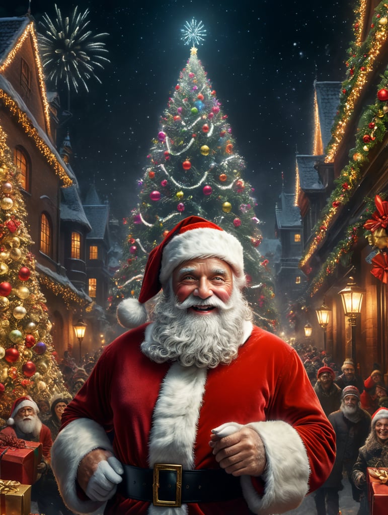 Happy New Year 2024, Holiday mood, Santa on the cover of Vogue