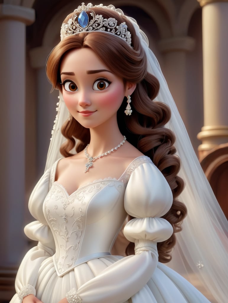 renaissance, bride, princess, wedding, oil painting, brown hair