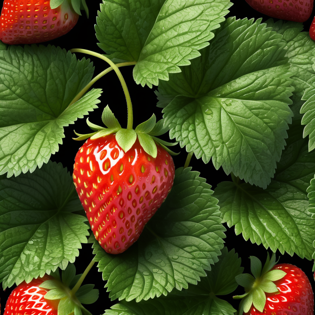 close up Strawberry Leaf on white background , clear, isolated, white background