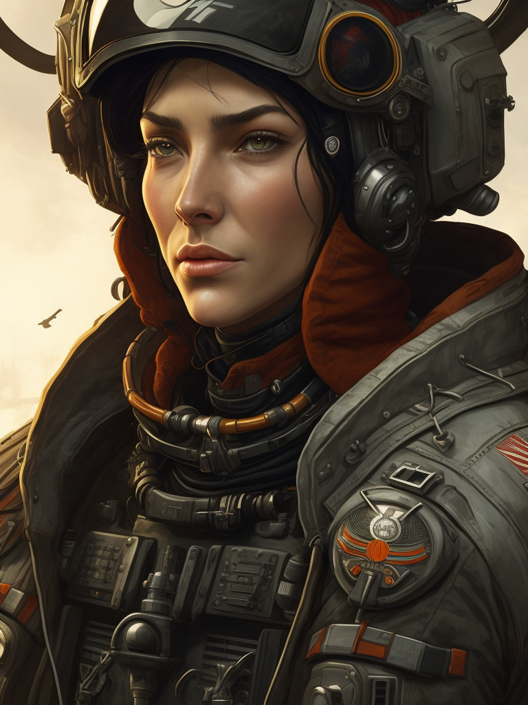 Cyborg pilot russian women, interior cockpit, hyperdetailed, by john blanche