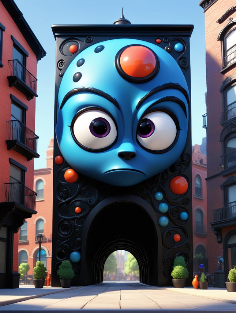 dream prompt: the craziest, bentwood, far view lens architectural modern style hyper realistic hyper detailed neocosmic exterior architecture design of a spider Fluid complex facade, geometric shapes spectrum, black::1 red:3, Antoine Blanchard architecture art style, in new york city, dramatic ambient, natural lighting, camera sony, 8k, --s1000 --style raw, you can imagine