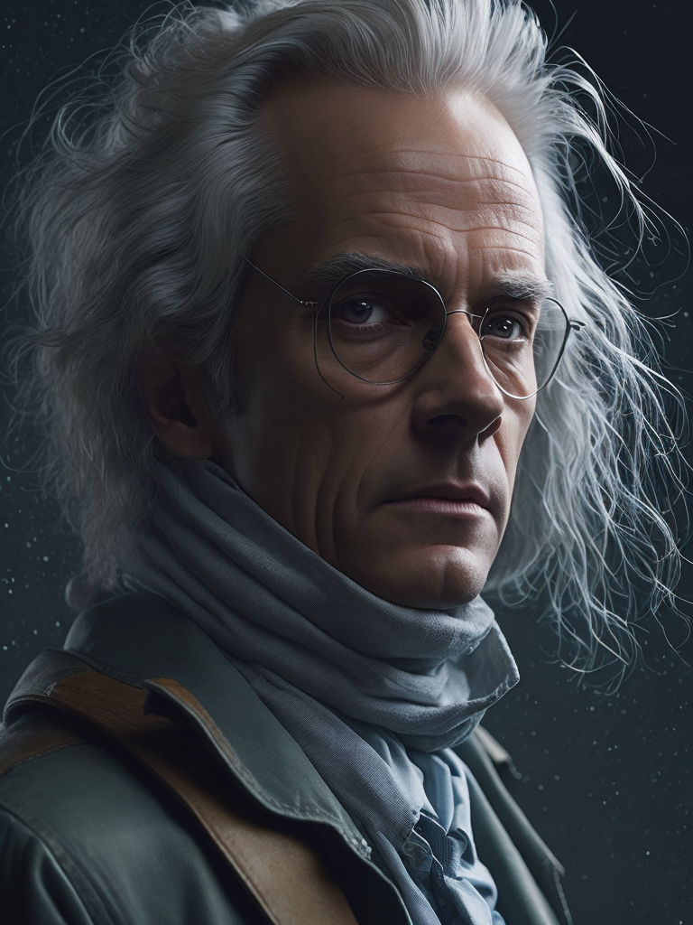 portrait of Doc Brown from back to the future