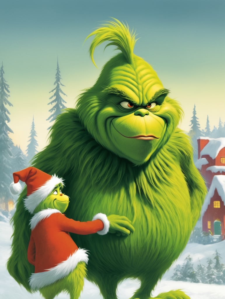 a children's book illustration of the Grinch by Dr. Seuss