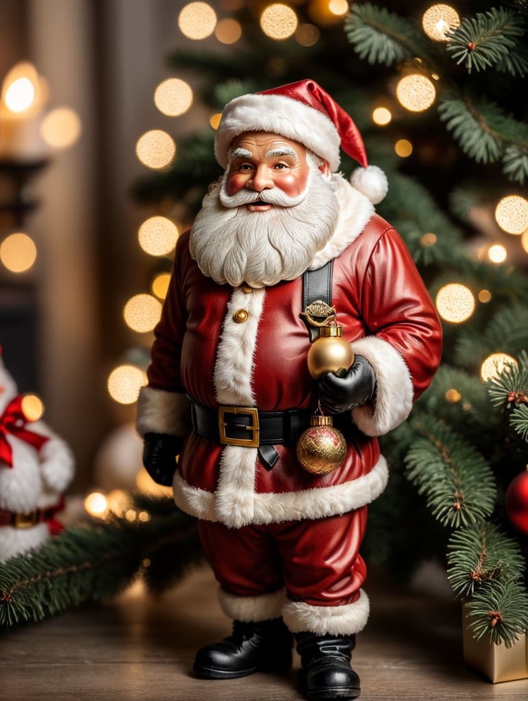 santa claus as a christmas toy for the christmas tree