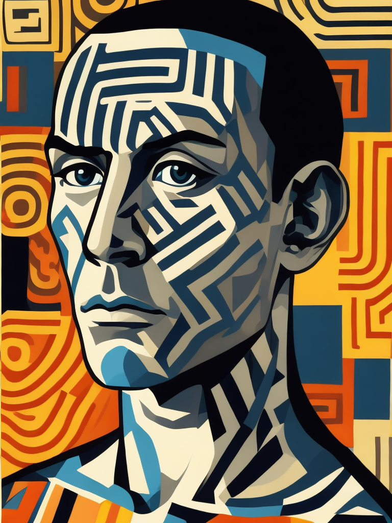 QR Code painted by Pablo Picasso, Cubism style