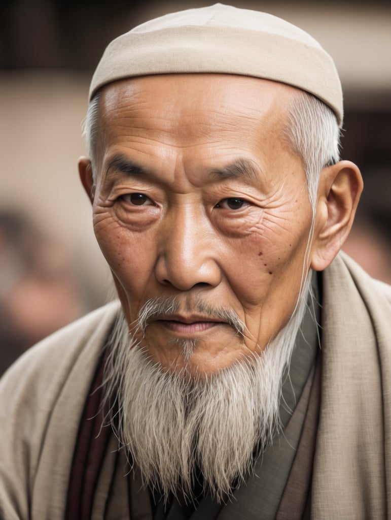 AN OLD WISE LOOKING CHINESE MAN
