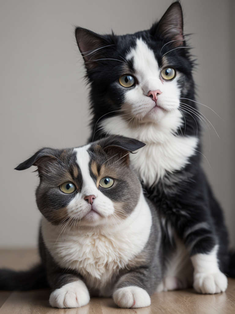 scottish fold cat and australian shepherd