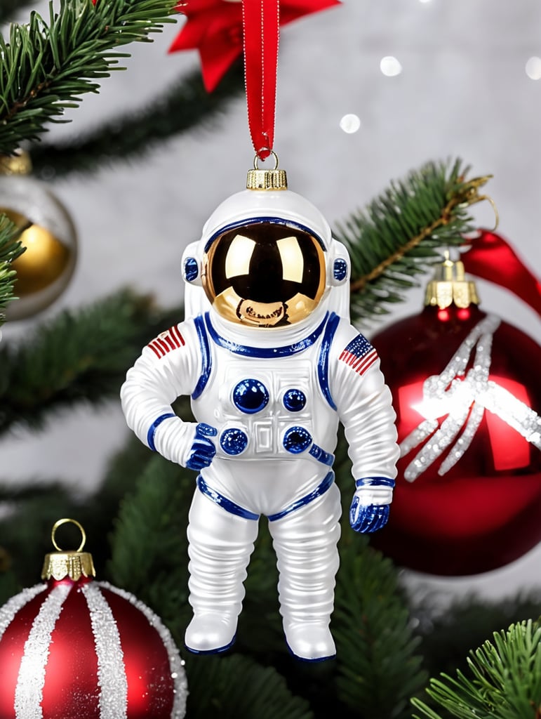 astronaut small glass glass figure, Christmas toy for the Christmas tree