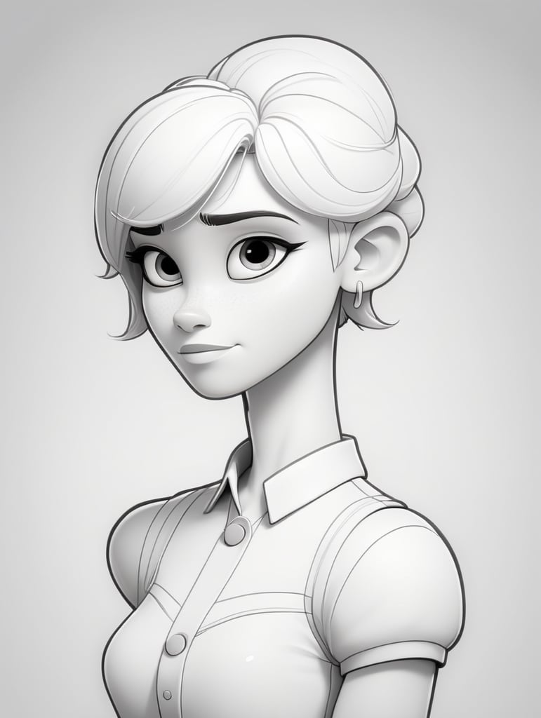 draw a single human stylistic line character with cartoon style