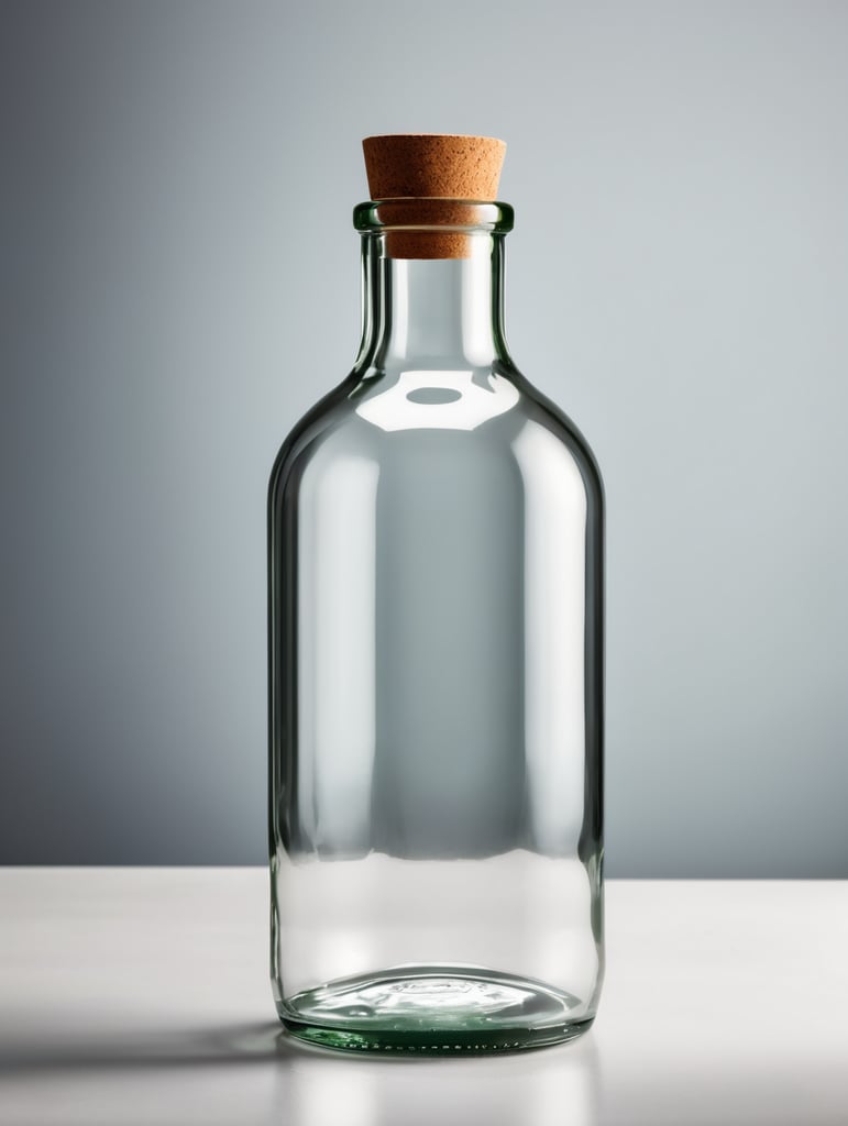 Photo of a Glass Bottle, Empty, Clean, Clear