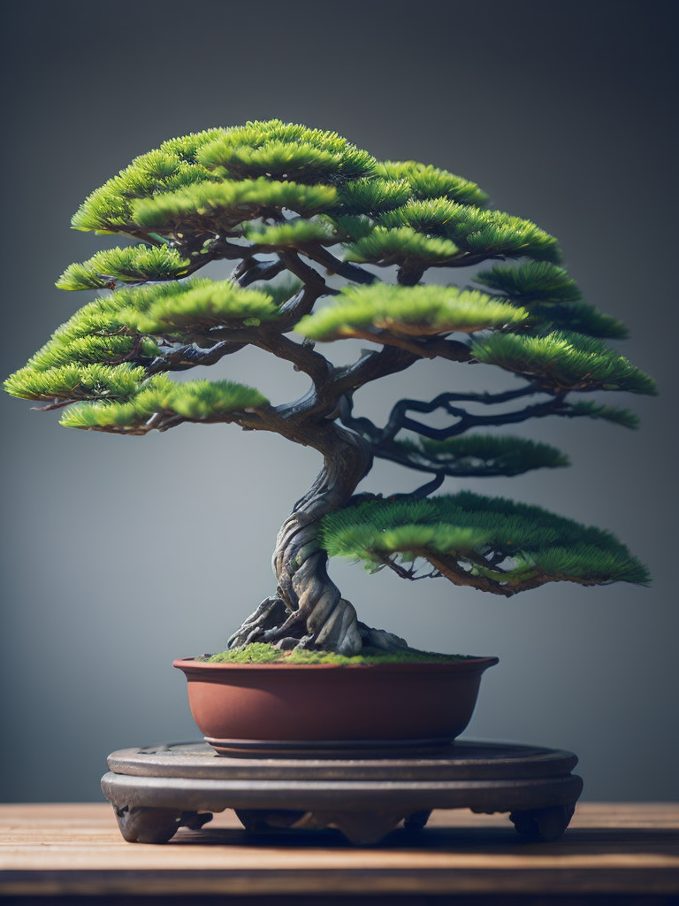 bonsai tree, tilt shift, depth of field