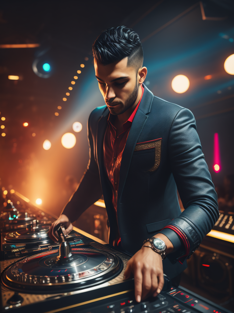 Latin Dj pLAYING in club