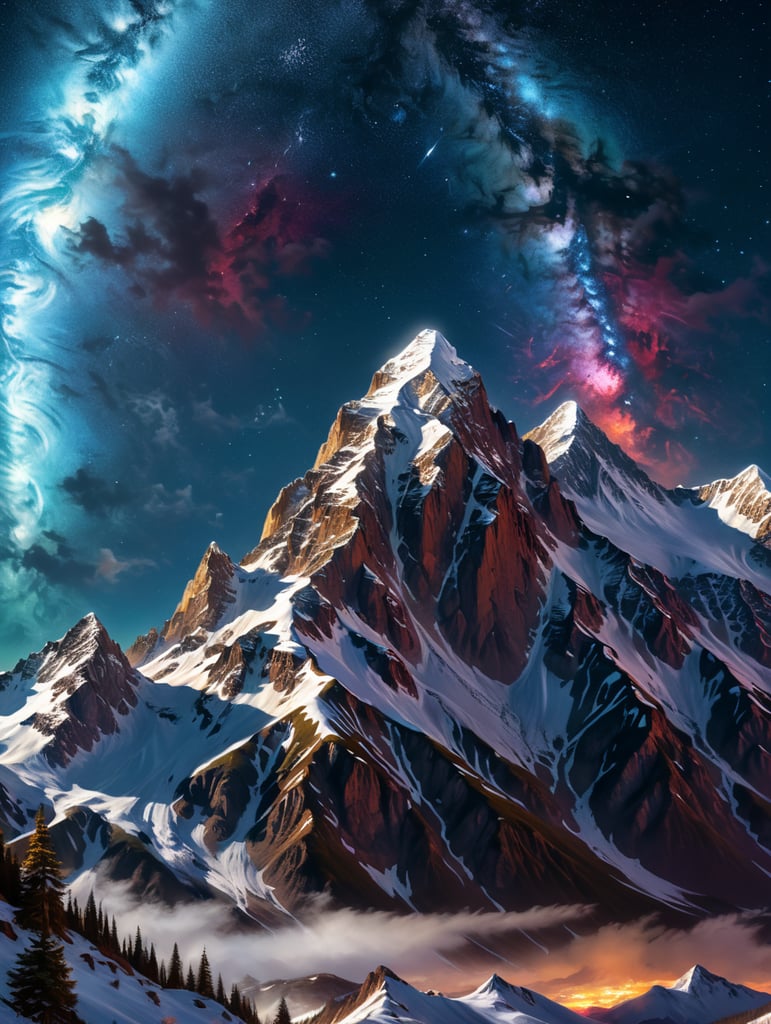 Mountain in the dark