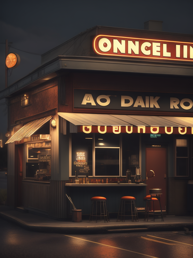 Small roadside diner quaint americana