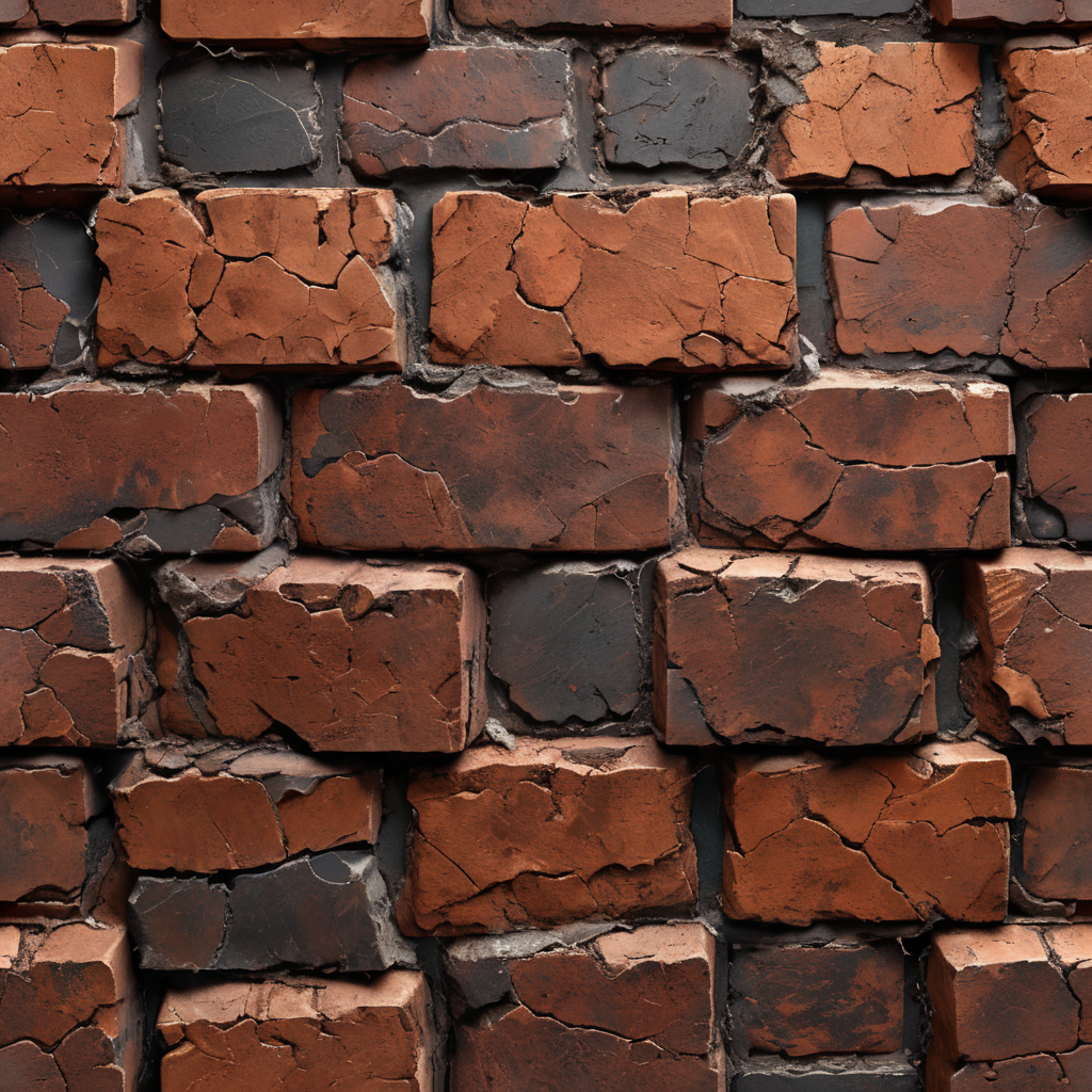 Cracked Brown brick texture, seamless