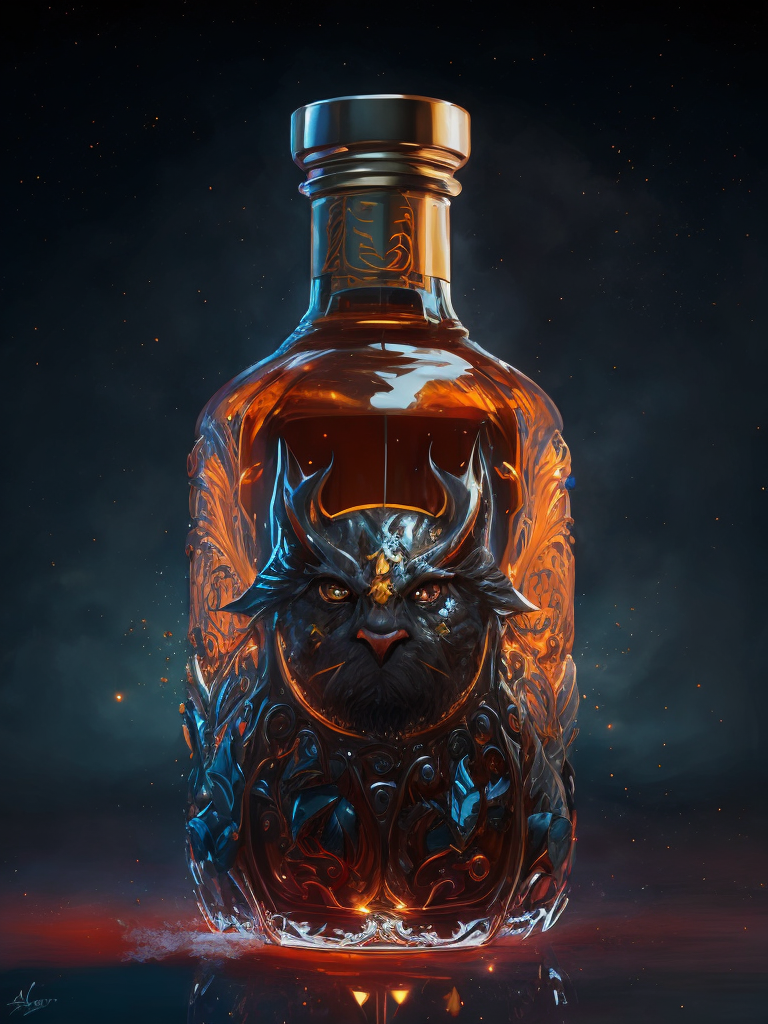 vintage elexir bottle, Magic elixir of health, carved glass, sharp on details, magic