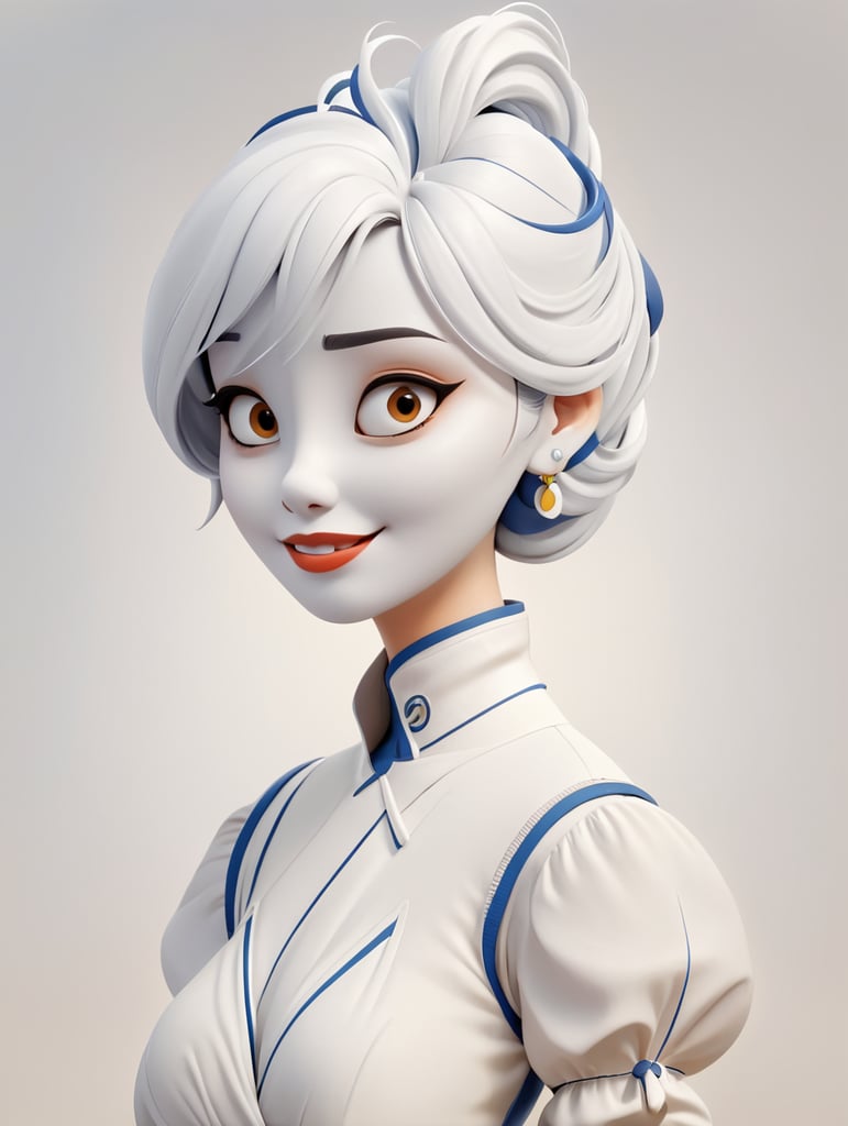 draw a single human stylistic line character with cartoon style