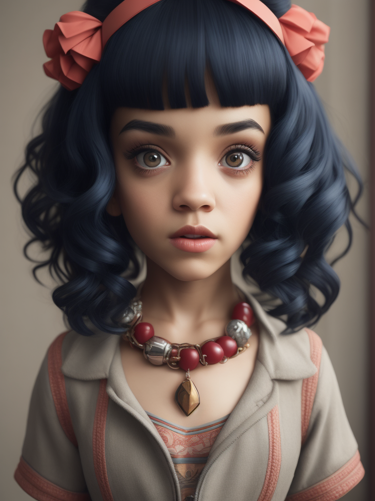 Melanie Martinez as a very cute anime character, 3D, toy