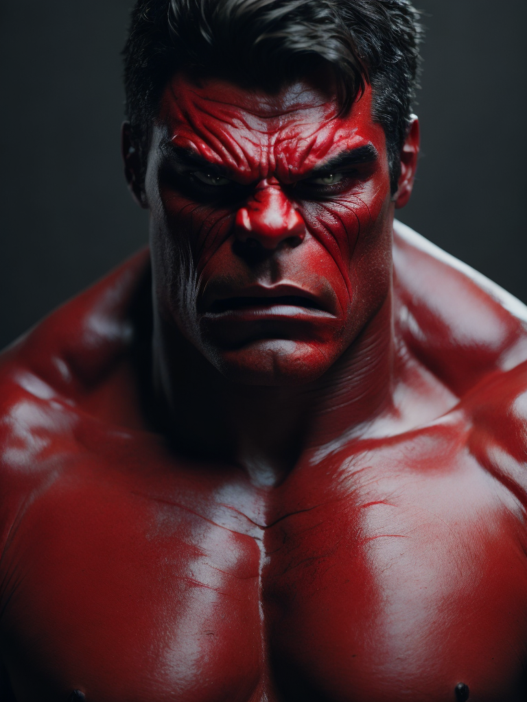 red hulk detailed face