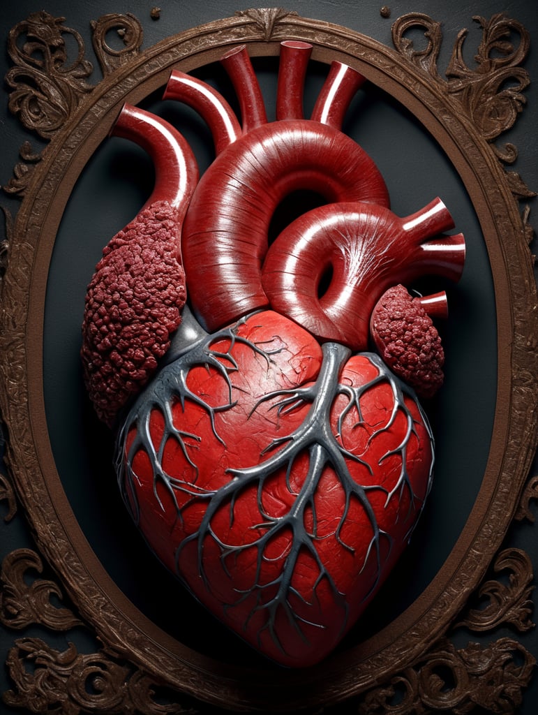 human heart made by a skilled craftsman in icecream style