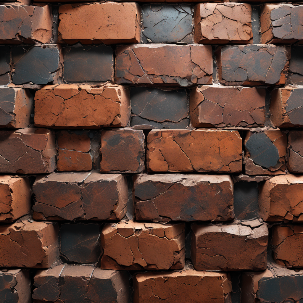 Cracked Brown brick texture, seamless