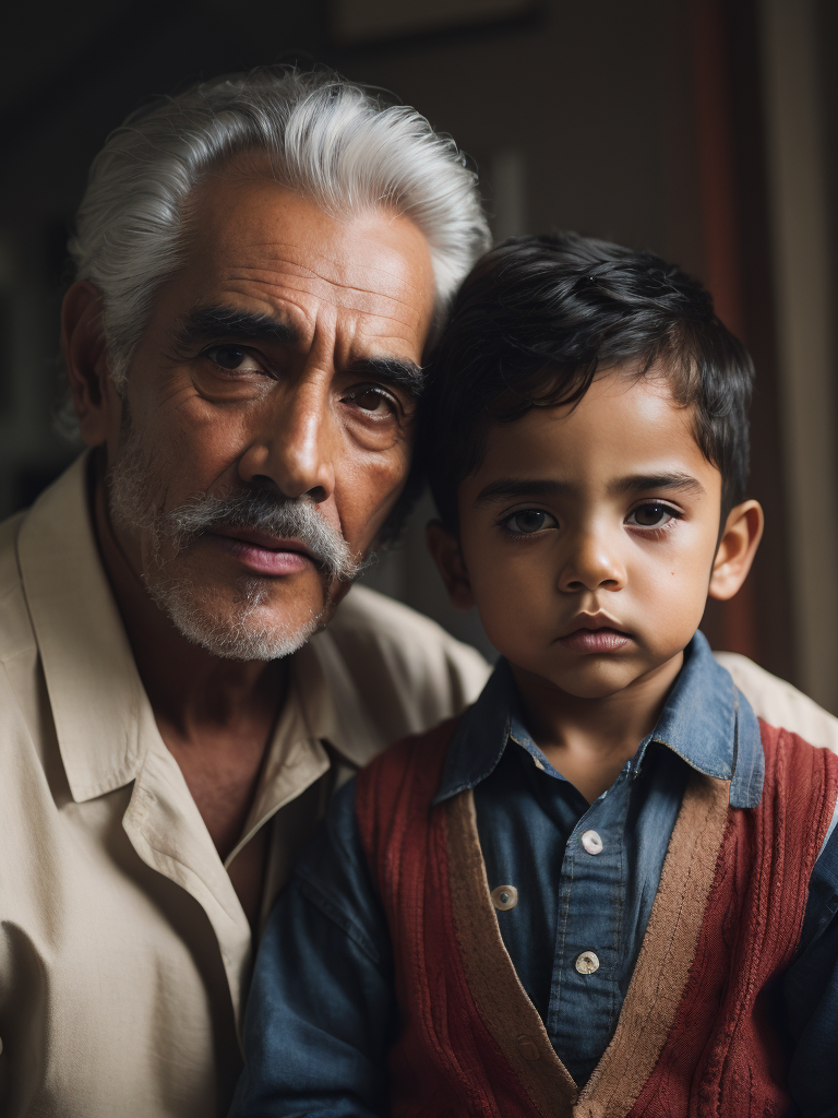 Abuelo latino con nieto