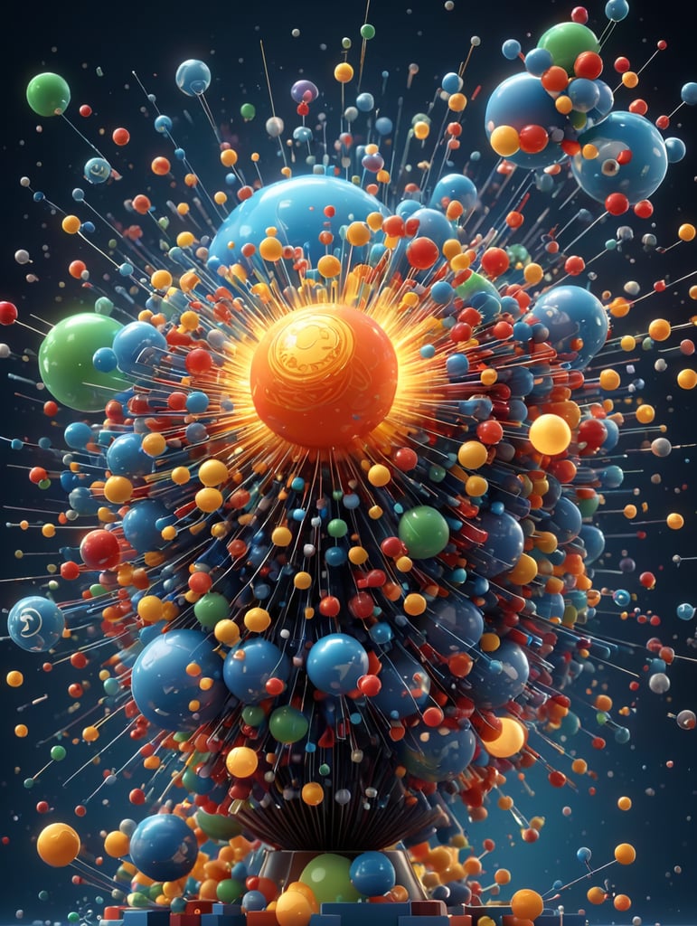 beautiful technologic molecules exploding