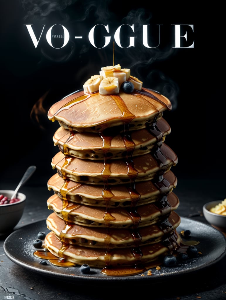 A stack of pancakes on the cover of Vogue