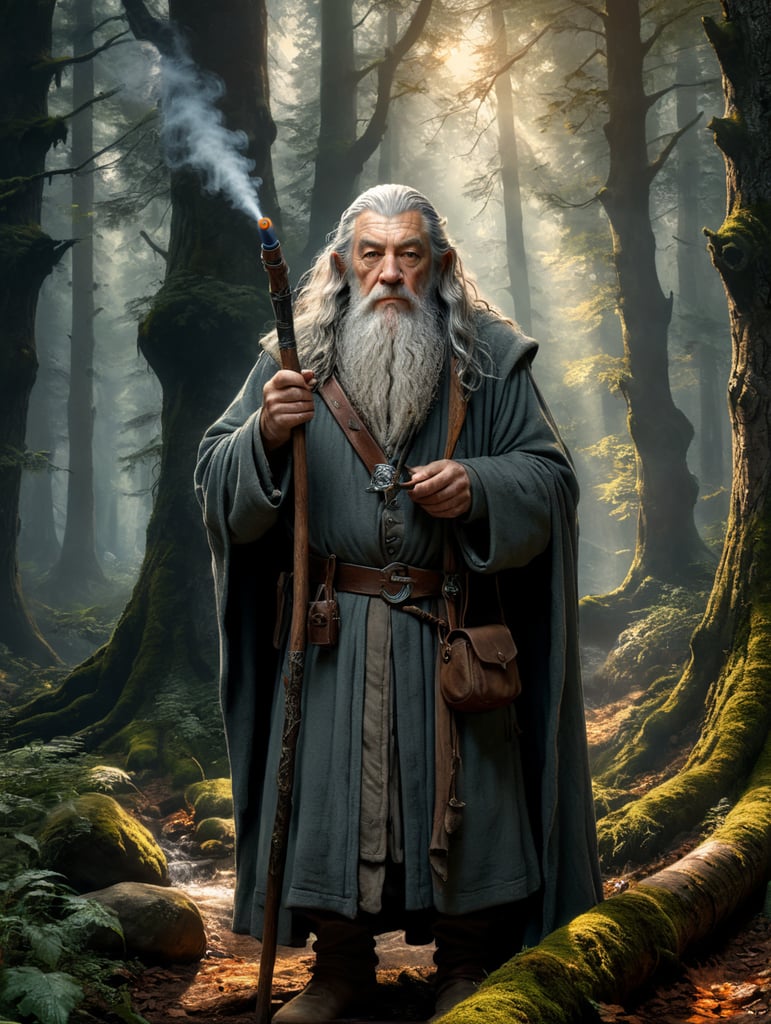 Gandalf ported with pipe in forest