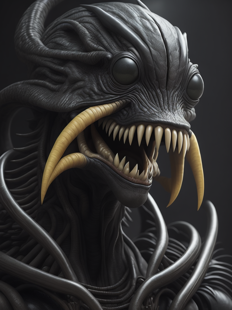 Alien xenomorph as a Homer Simpson