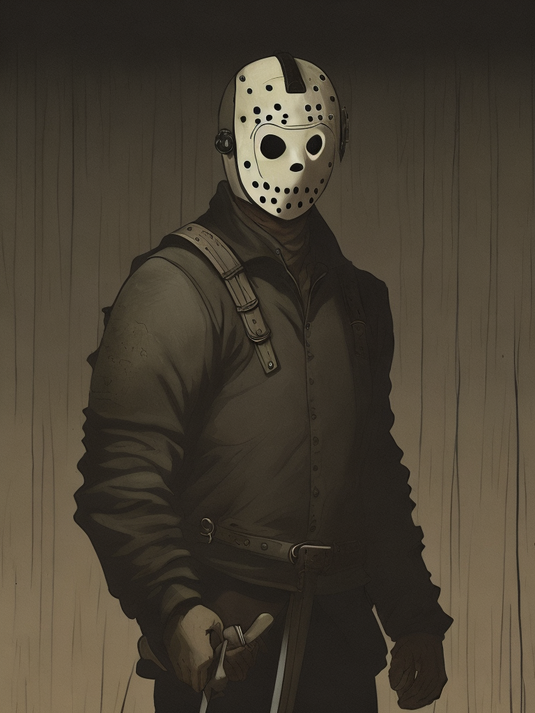 Jason Voorhees in the style of John Kenn Mortensen