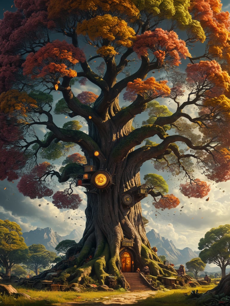 Retro images of the 1960s, 1970s, 1980s and 1990s appear in the Tree of Life infused in a burst of energy and nostalgia.