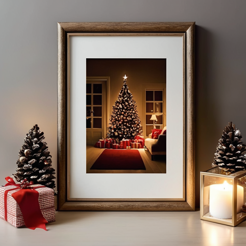 christmas decor festive frames holiday room cozy christmas framed memories xmas home seasonal interior joyful frames festivity indoors yuletide ambiance