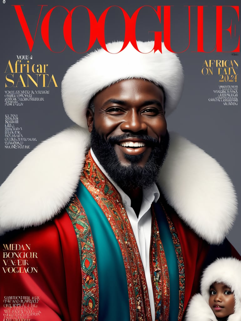 Happy New Year 2024, African Santa on the cover of Vogue