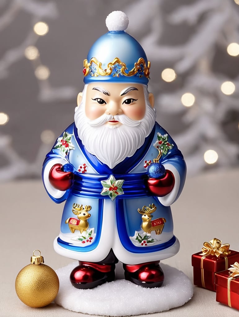 GoShogun small glass glass figure holding gift box, christmas toy for the christmas tree