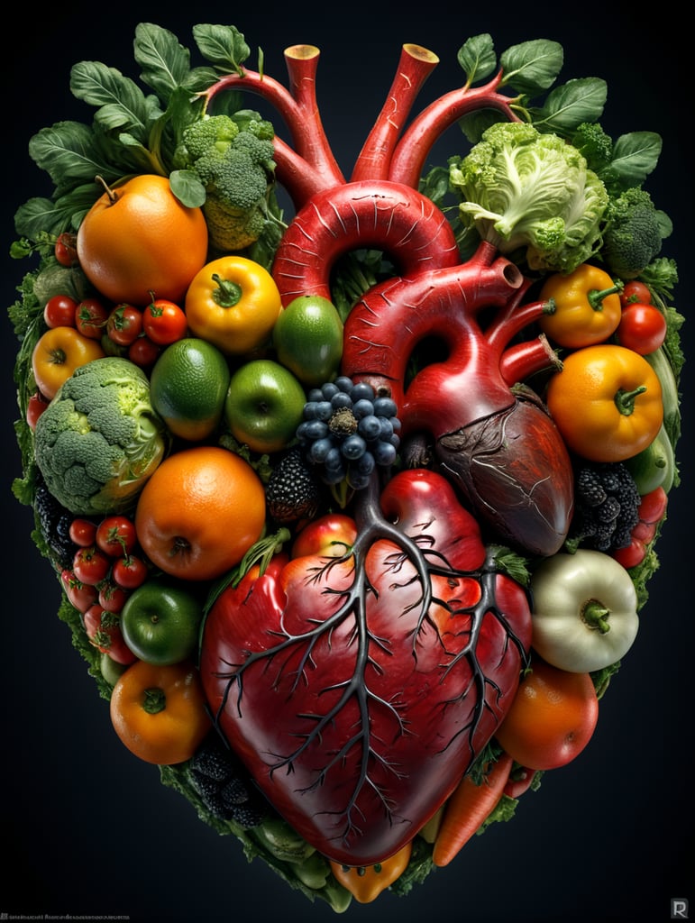 Human Heart Made of Fruits and Vegetables