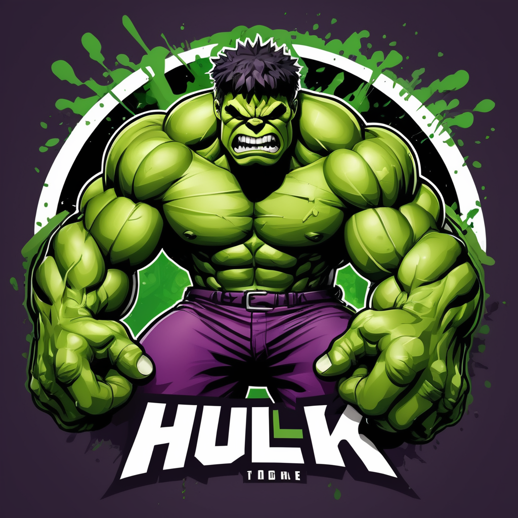 Vector Hulk smash mascot logo, e-gaming, bright colors, Gaming Logo, vector image