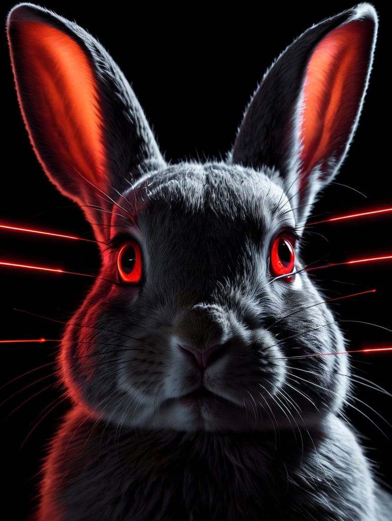 bunny shooting red lasers form eyes