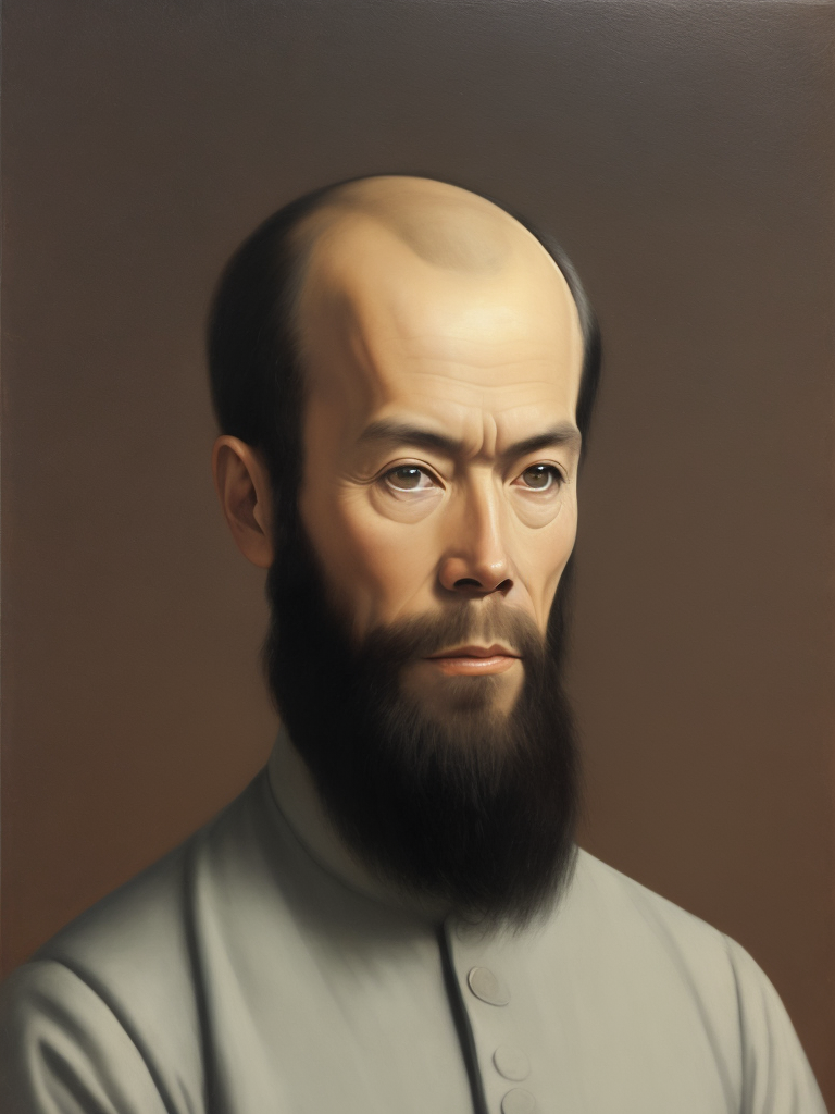 Portrait of Fyodor Dostoevsky, painting, china, style of Liu Ye