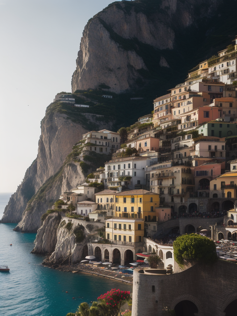 amalfi coast, Vibrant colors, High detail,