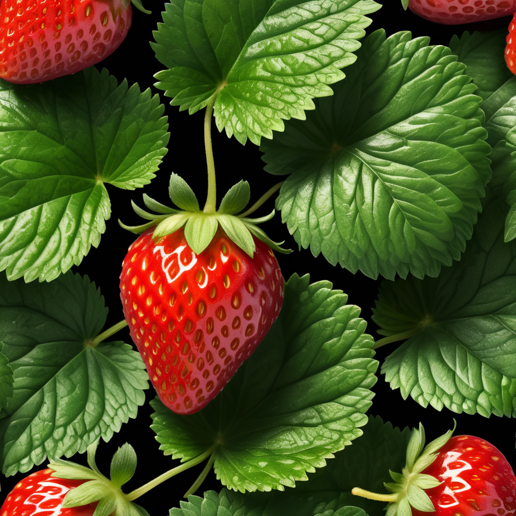 close up Strawberry Leaf on white background , clear, isolated, white background