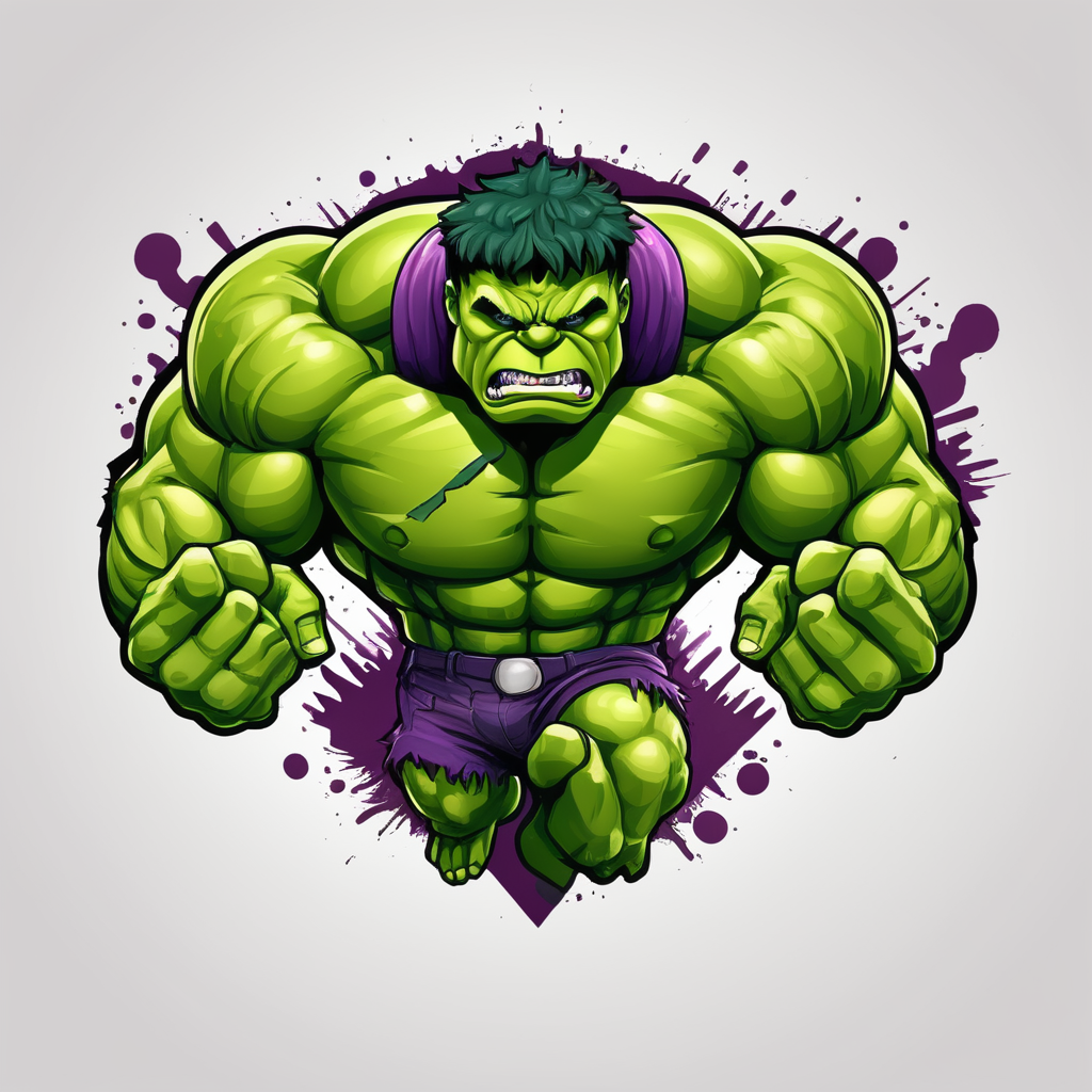 Vector Hulk smash mascot logo, e-gaming, bright colors, Gaming Logo, vector image