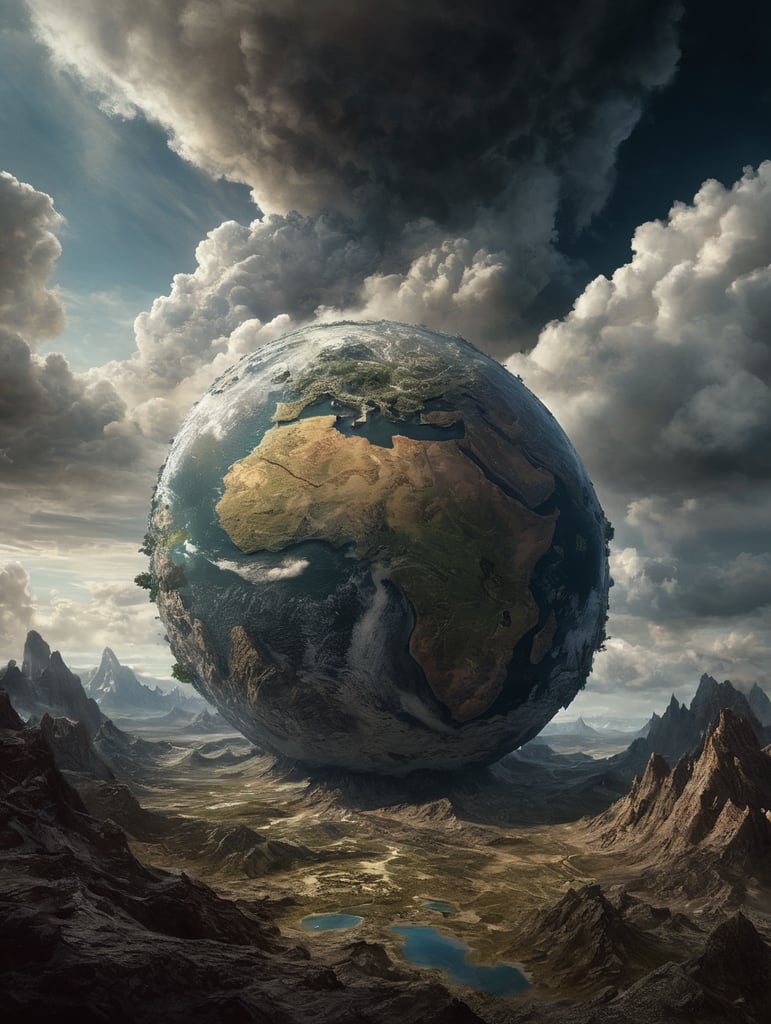 little earth with clouds