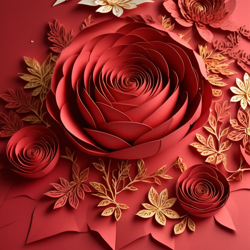 Golden glitter roses centered in white background image