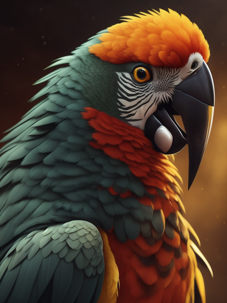 Parrot, ethereal, extremely high detail, photorealistic, cinematic lighting, artstation, octane render, art by zdzisław beksiński, painted by art by tsuyoshi nagano, greg rutkowski, artgerm, alphonse mucha, spike painting