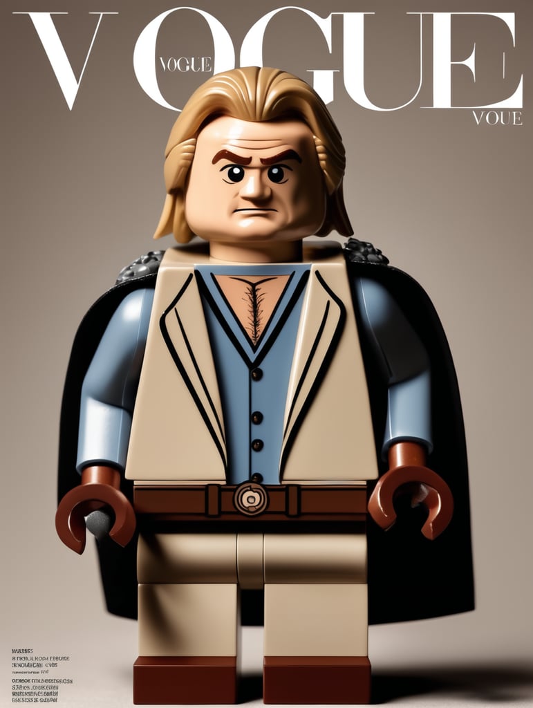 Depardieu a Lego character on the cover of Vogue